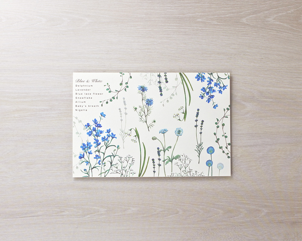 画像（ブルーの花たちのポストカード＋栞）
